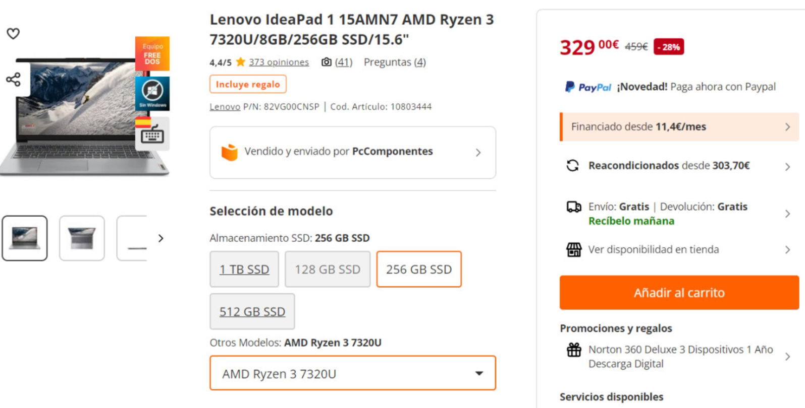 Lenovo IdeaPad 1 15AMN7 - Oferta