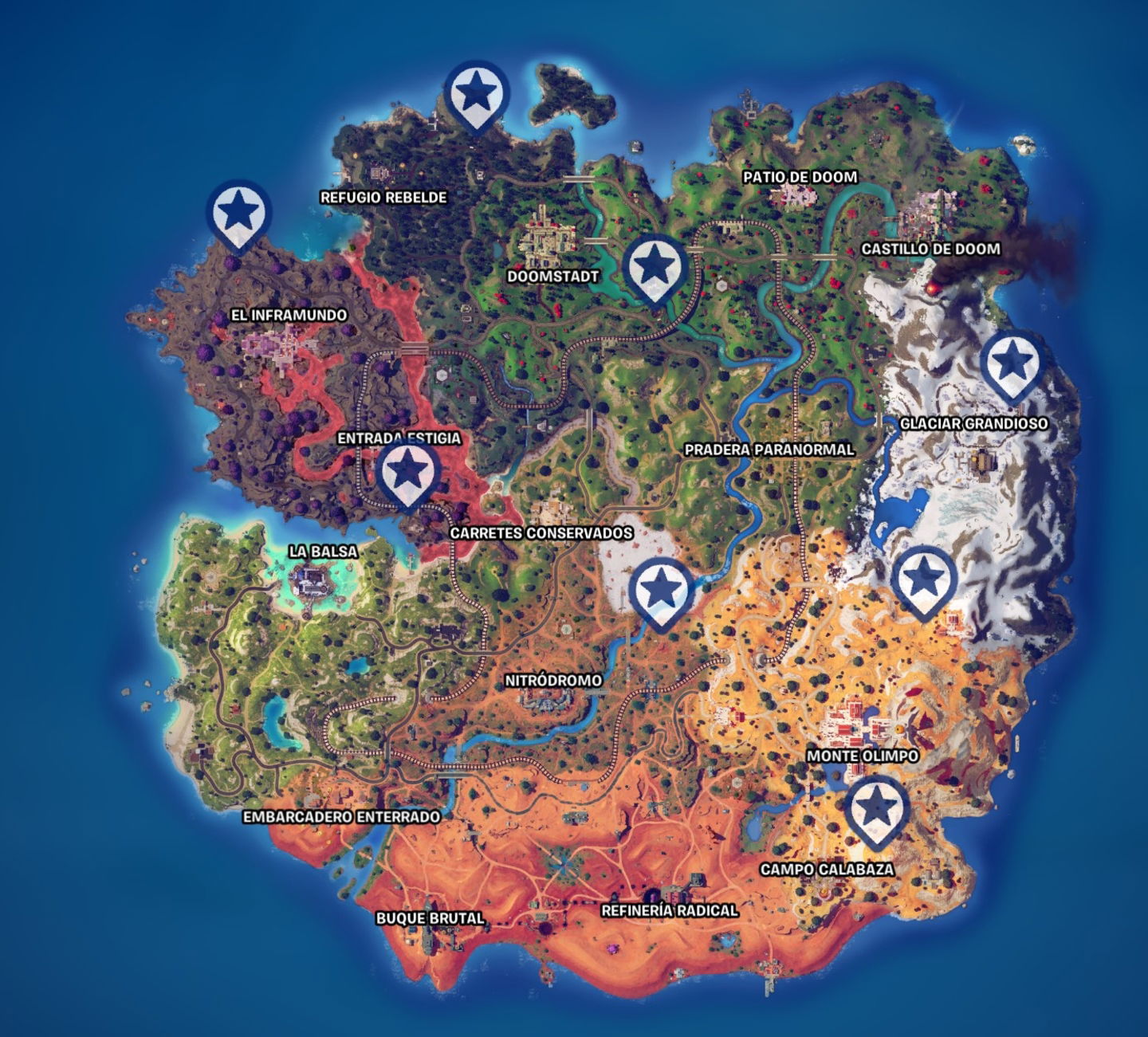 Localización de excavaciones en Fortnite C5T4