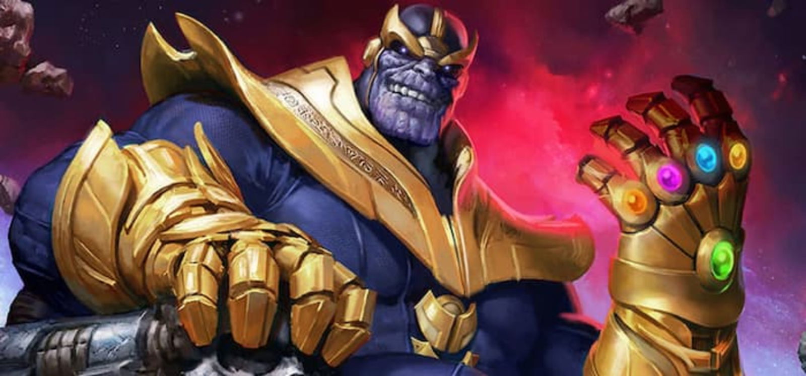 Thanos, con el poder del Guantelete del Infinito, es capaz de derrotar a Galactus