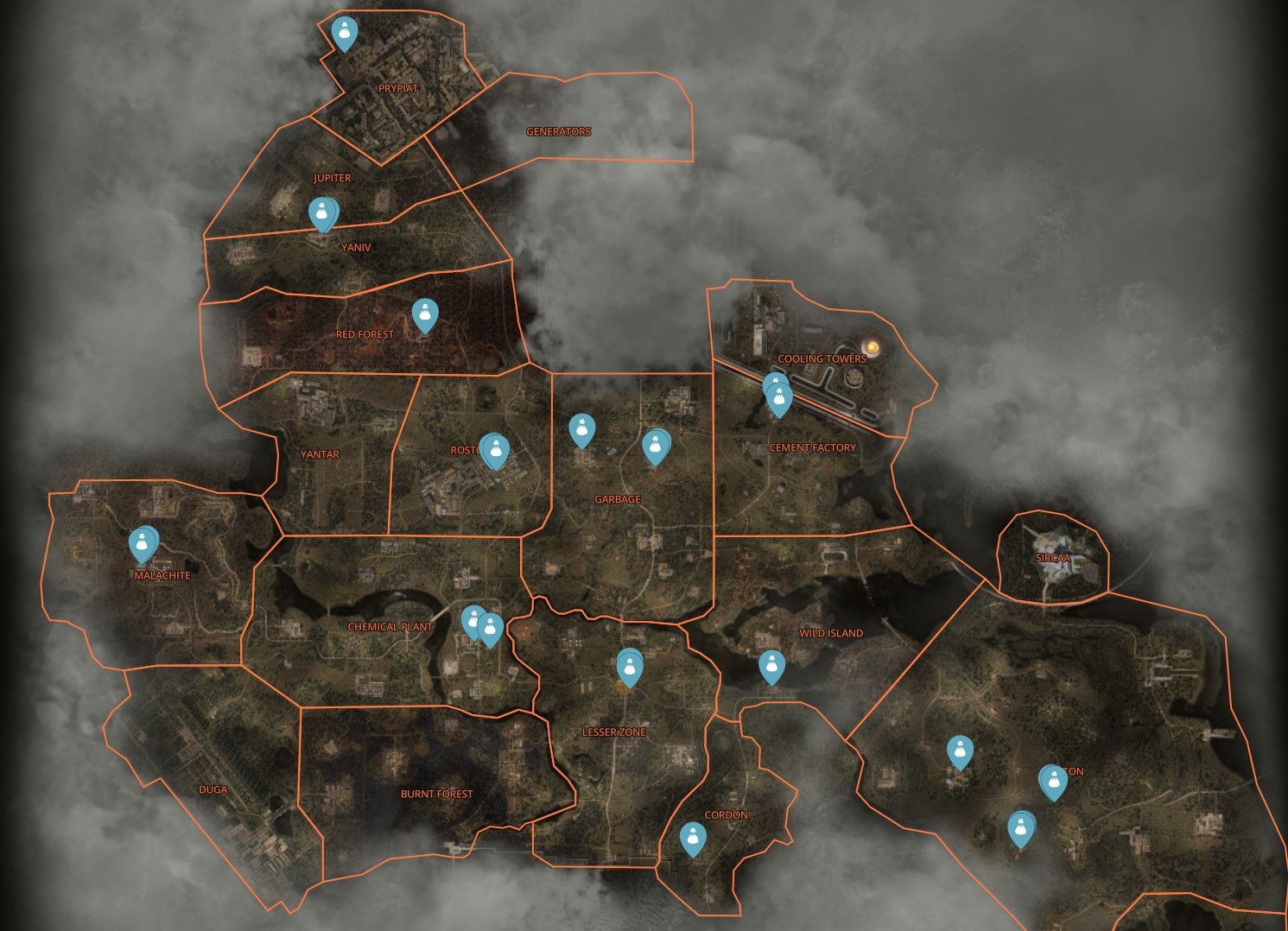 Todos los comerciantes del mapa en STALKER 2