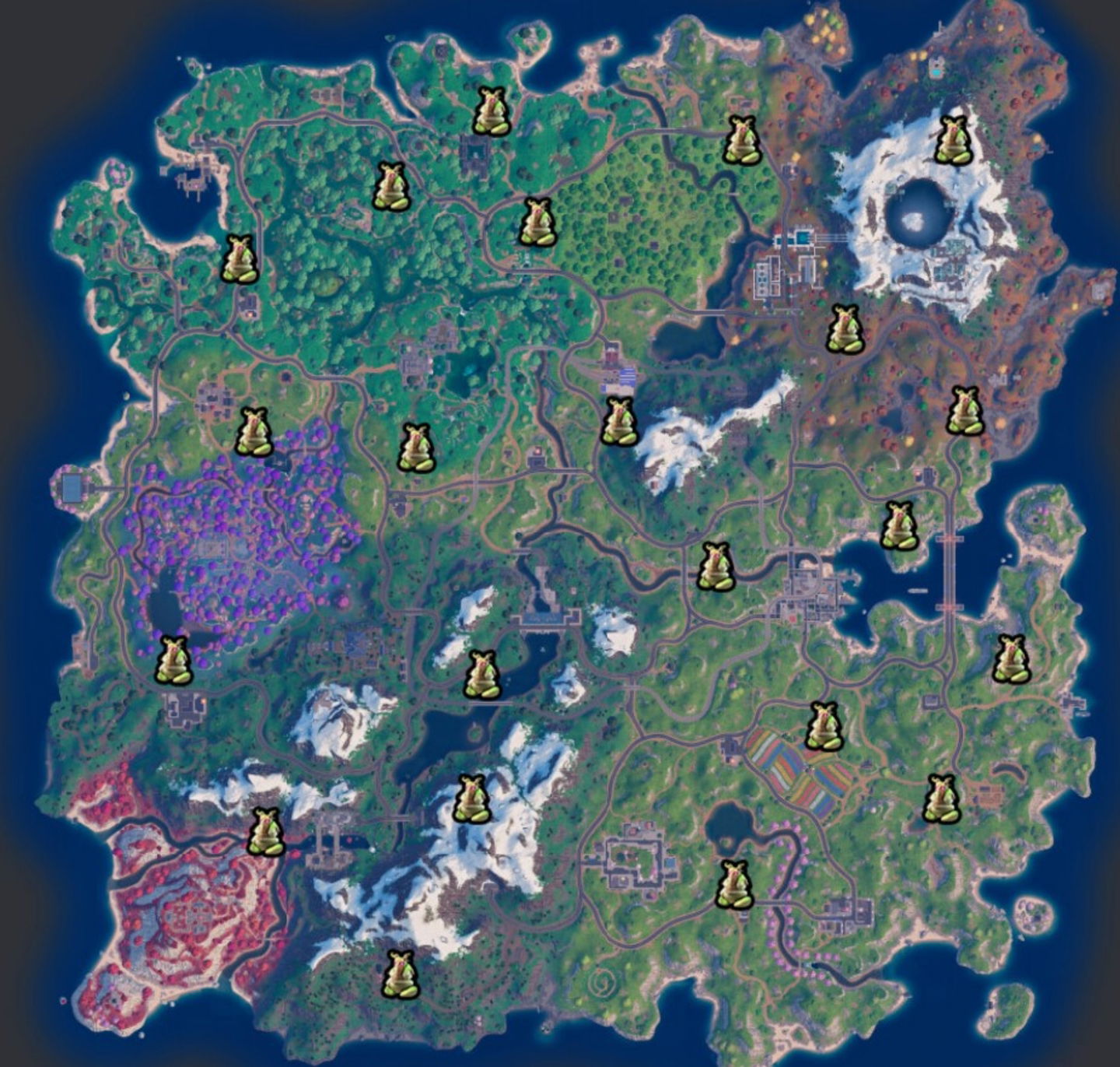 Localización de todos los espíritus de tierra de Fortnite C6T1