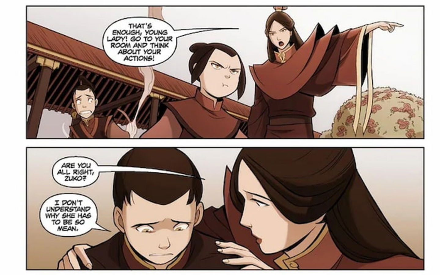 Azula deseaba el amor y la aprobación de su madre, así como lo recibía Zuko