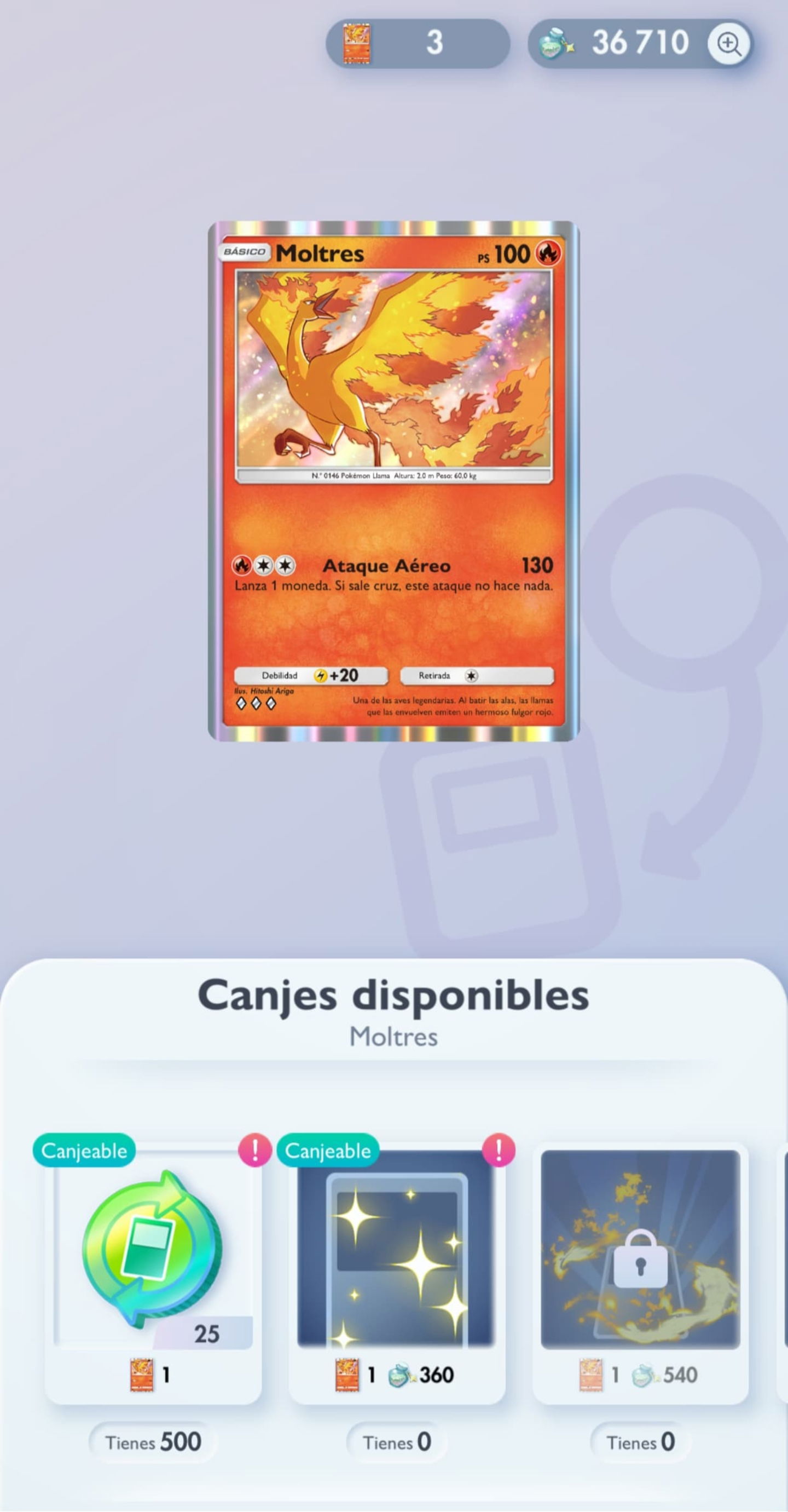 Canjeos de cartas en Pokémon Pocket