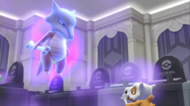 Dibujan una enternecedora escena con los Pokémon Ditto y Cubone