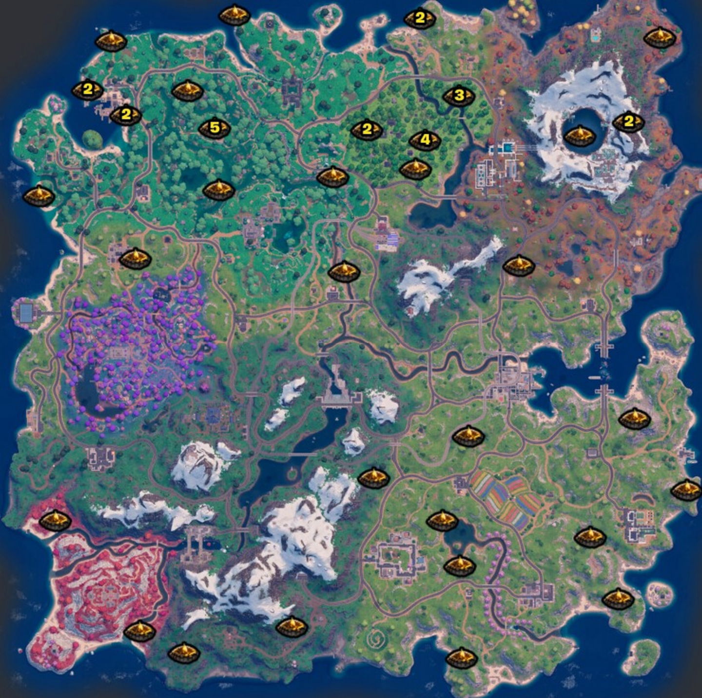 Encontraremos muchas fogatas por el mapa de Fortnite C6T1