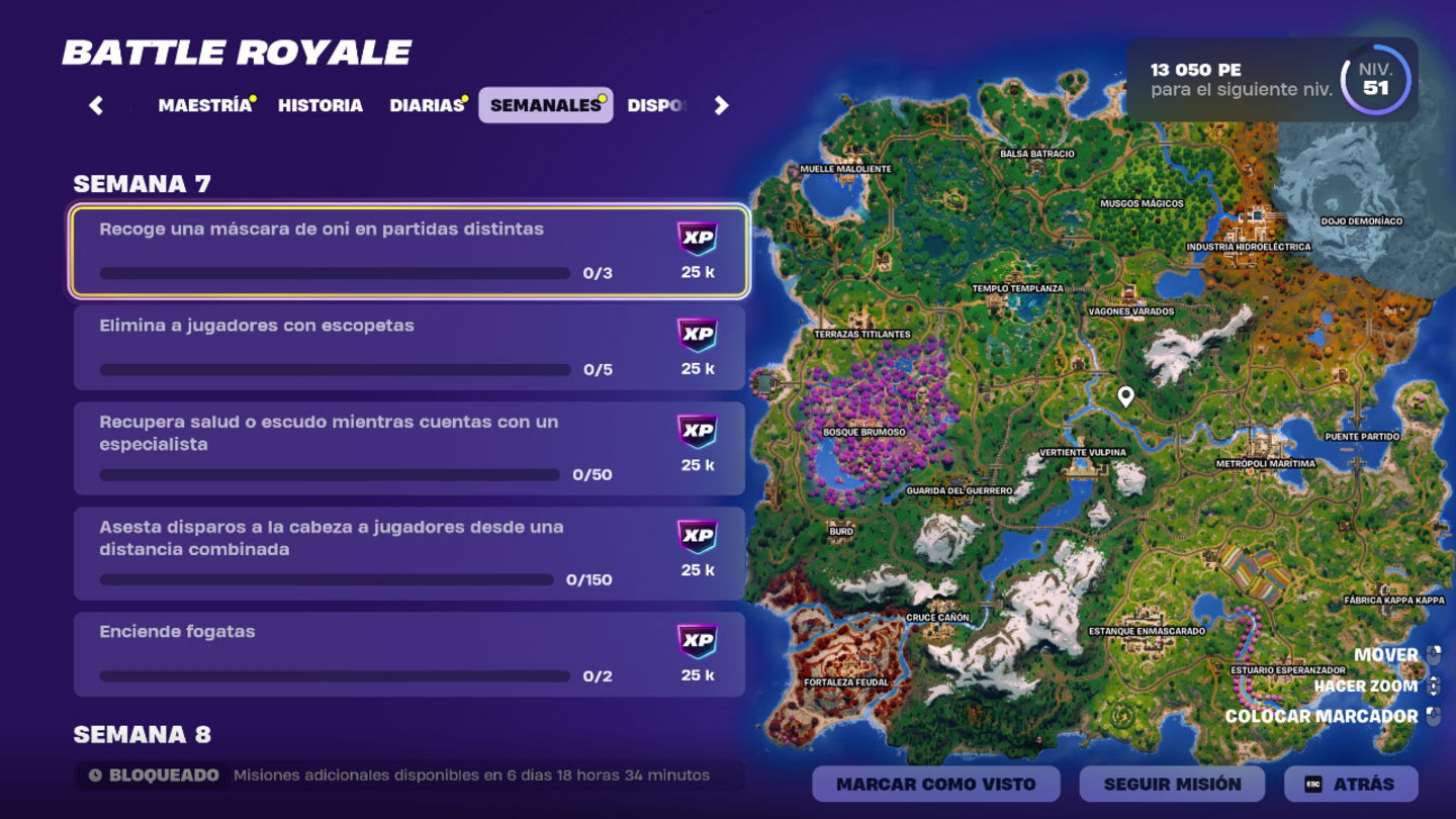 Las misiones de la semana 7 ya están disponibles en Fortnite C6T1