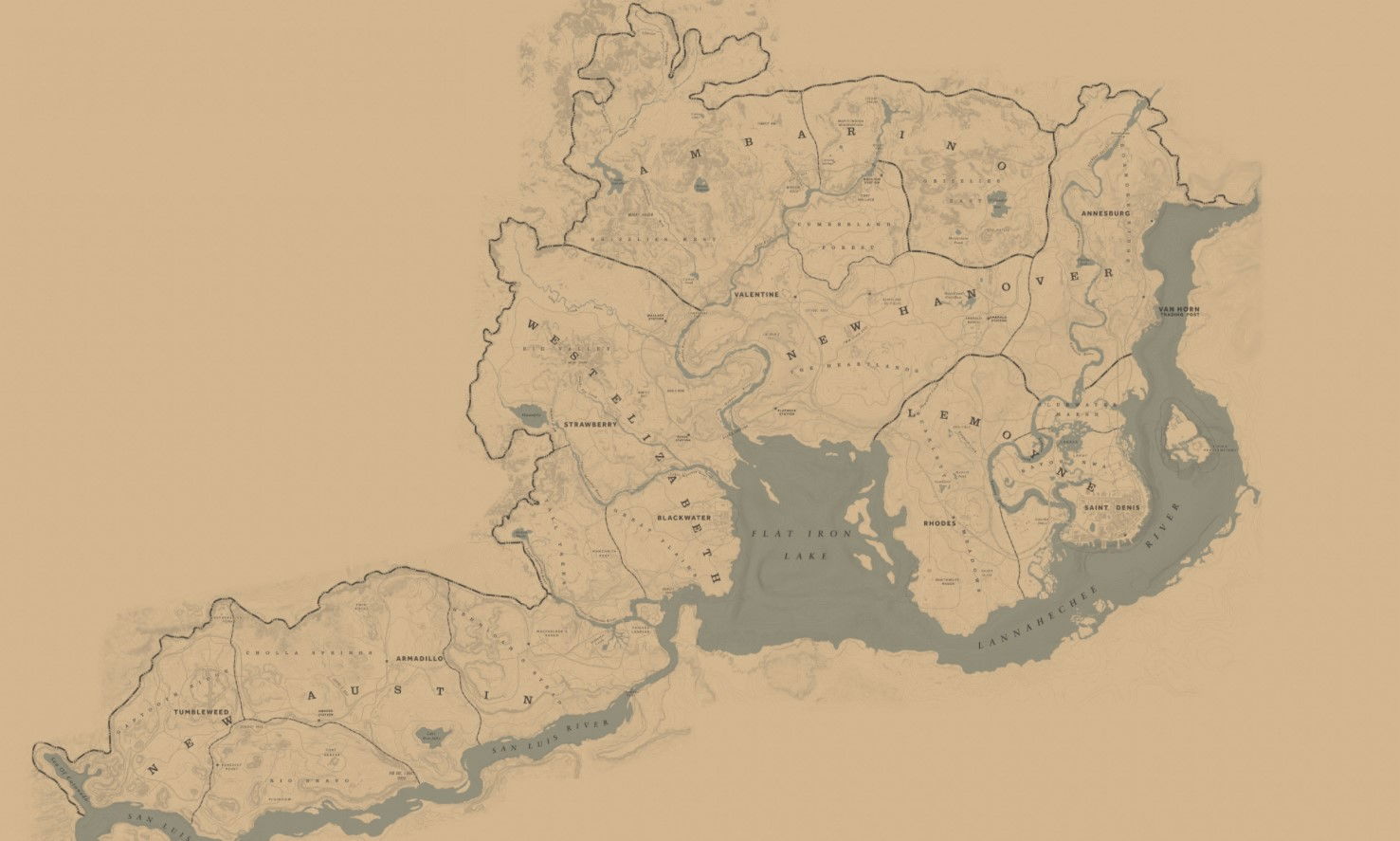 Mapa completo de RDR2