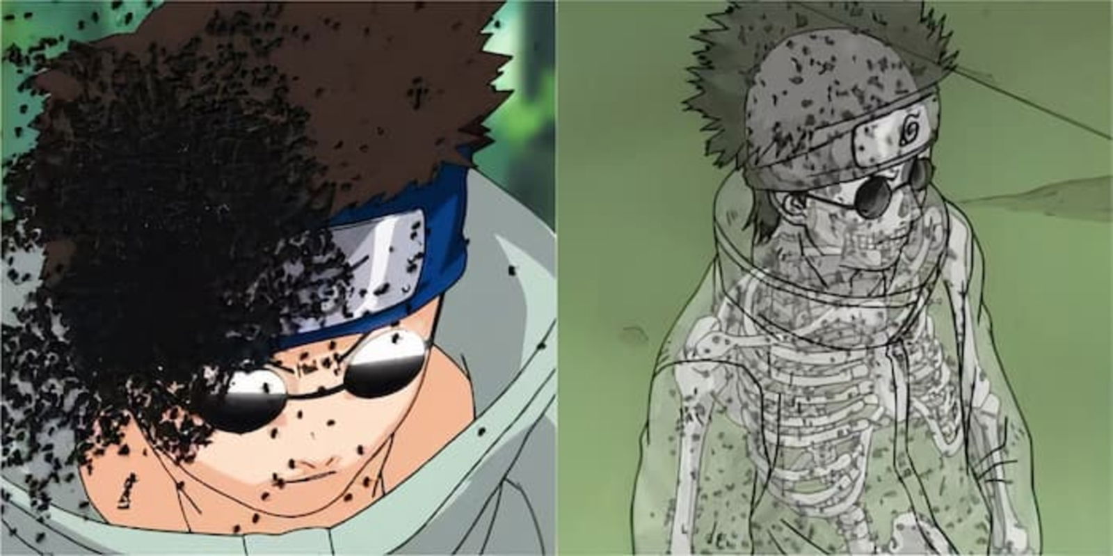 Shino tiene un jutsu impresionante que le permite manipular insectos