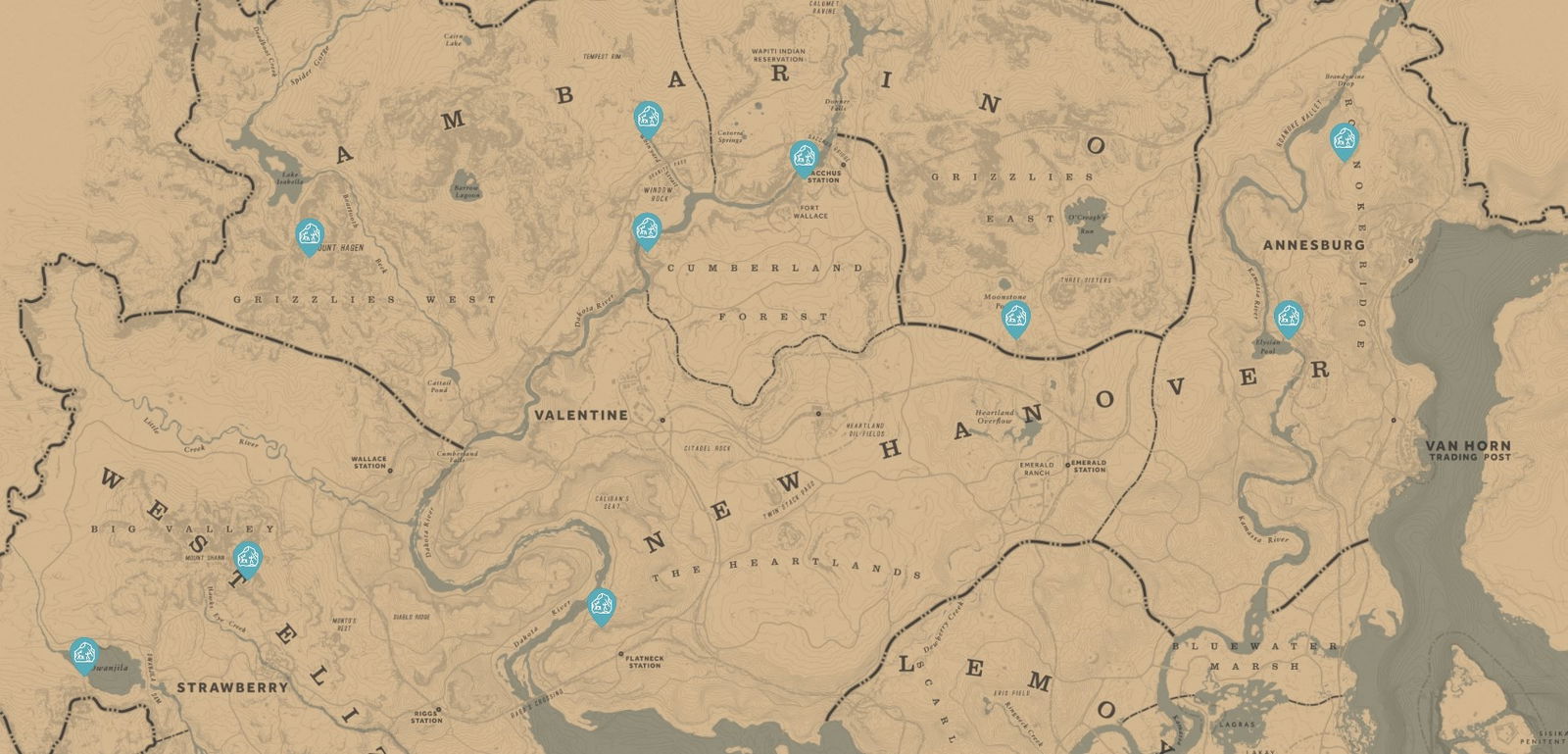 Todas las rocas talladas del mapa de RDR2