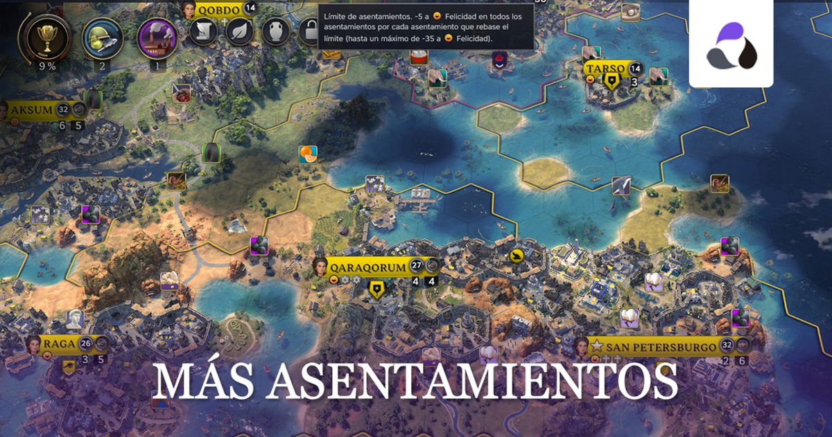 Cómo aumentar el límite de asentamientos en Civilization VII