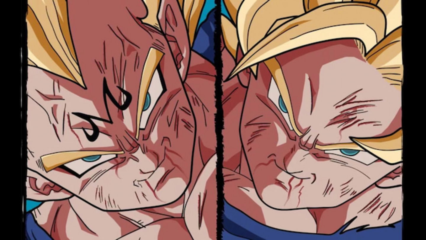 El combate entre Goku y Majin Vegeta estuvo muy parejo