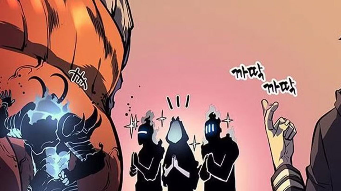 En el manhwa, Jinwoo tiene interacciones divertidas con sus sombras