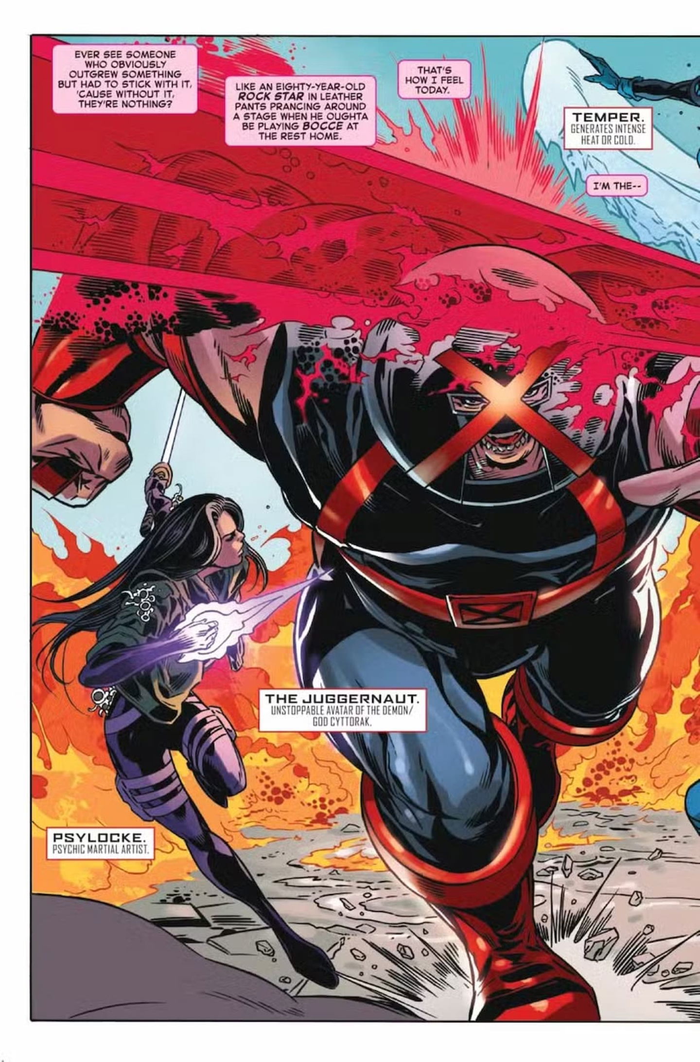 Juggernaut lucha contra los X-Men