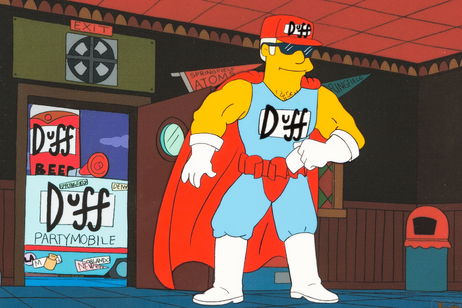 La primera aparición de Duffman fue en un episodio actualmente prohibido