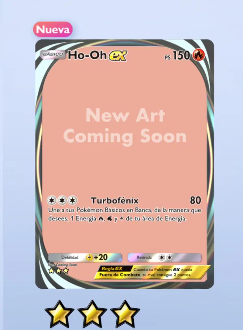 Pokémon TCG Pocket roba un diseño para una de las cartas de Ho-Oh y ahora está vacía
