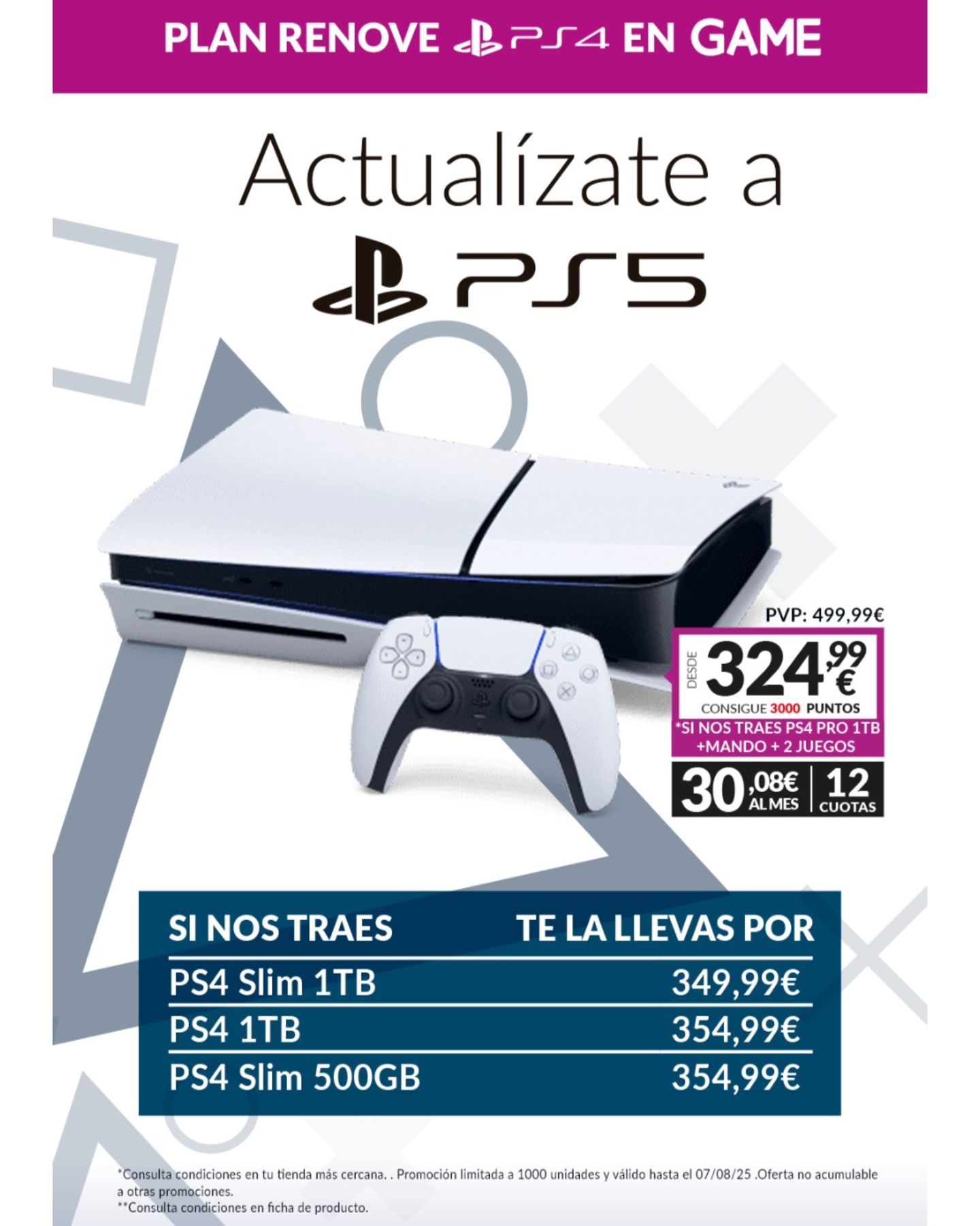 GAME tiene un nuevo plan renove con PS5 para conseguirla por menos de 400 euros