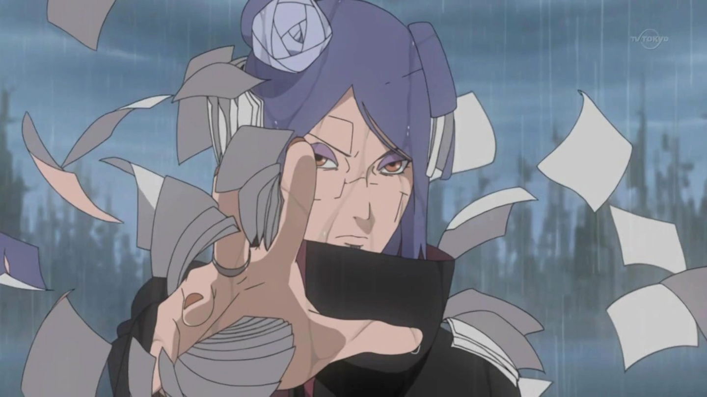 Konan demostró su ingenio y habilidad al casi asesinar a Tobi
