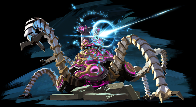 Un jugador de Zelda Breath of the Wild humilla a un Guardián como si estuviese en un anime