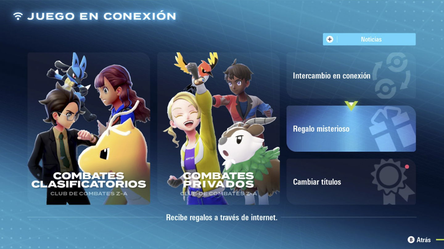 Podemos acceder al regalo misterioso desde el menú de Juego en conexión