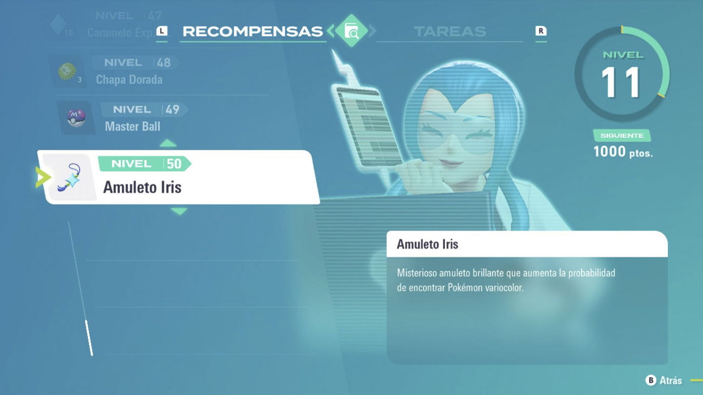 Podemos aumentar la probabilidad de shiny con el Amuleto Iris