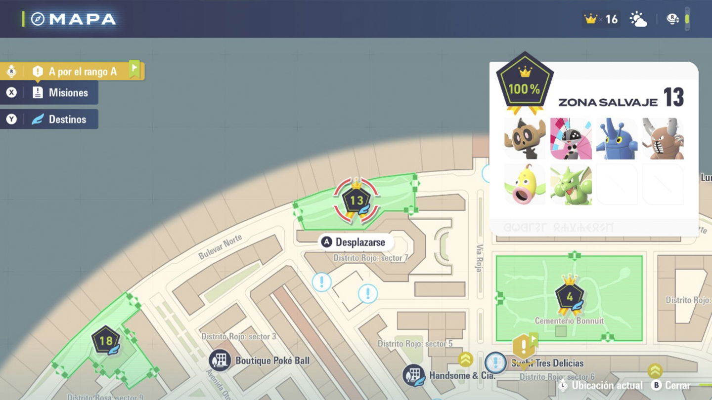 Podremos ver todos los Pokémon por zonas y el progreso