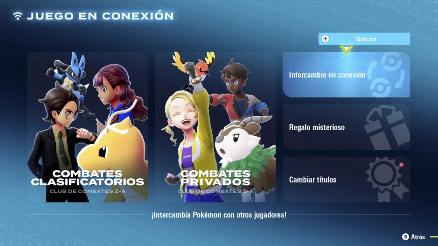 Seleccionaremos Intercambio en conexión en el menú en línea