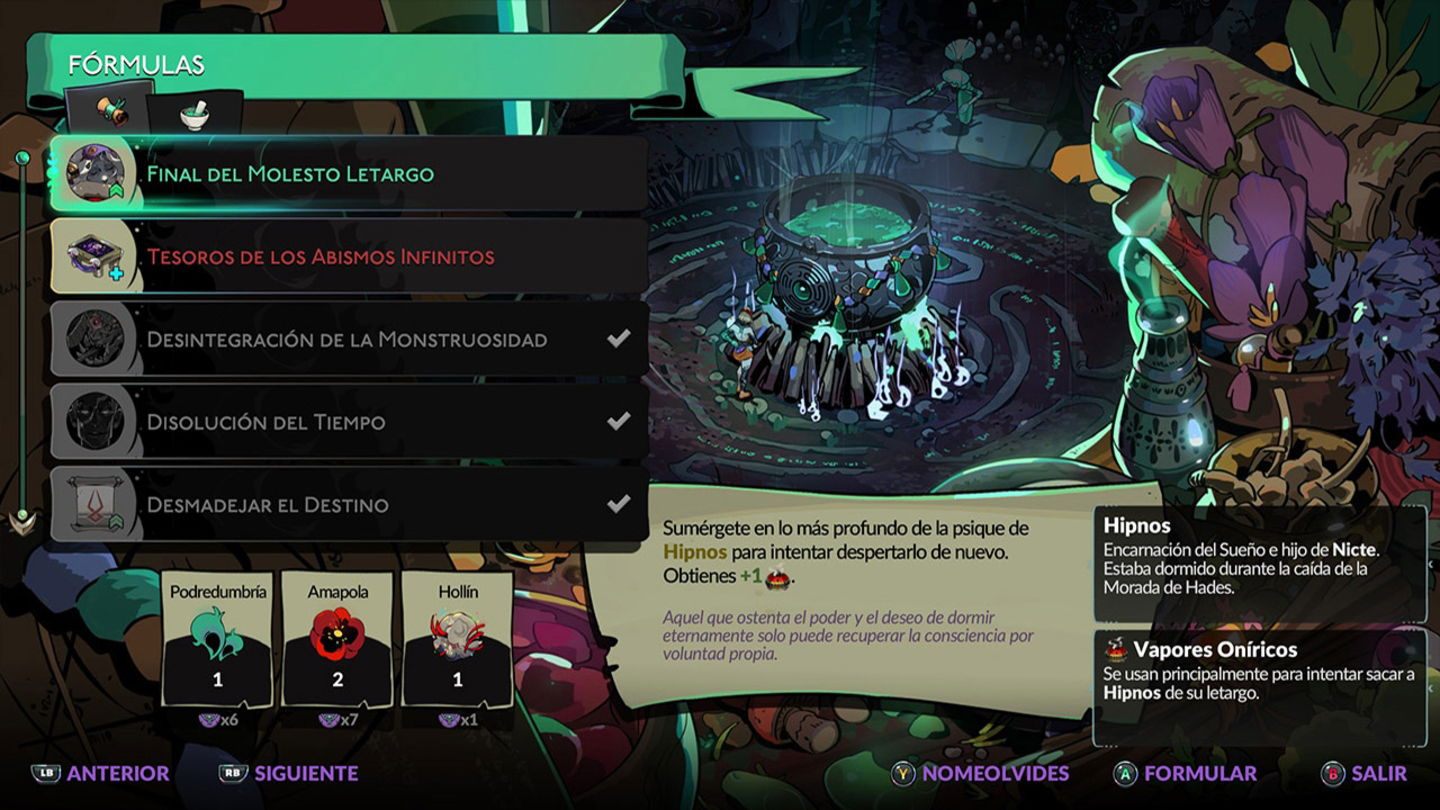 Con la fórmula del Final del Molesto Letargo conseguiremos despertar finalmente a Hipnos