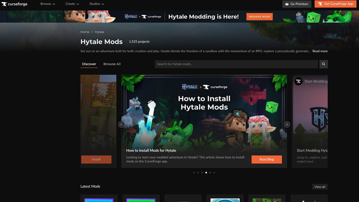 Desde Curseforge es muy fácil descargar todos los mods que queramos
