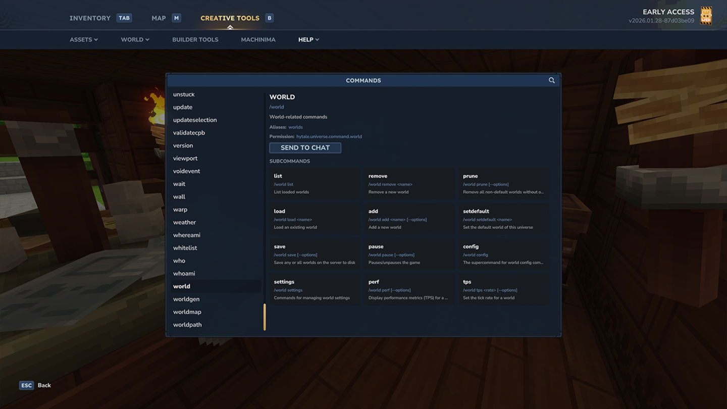 Desde el creativo podremos ver todos los comandos y cómo usarlos