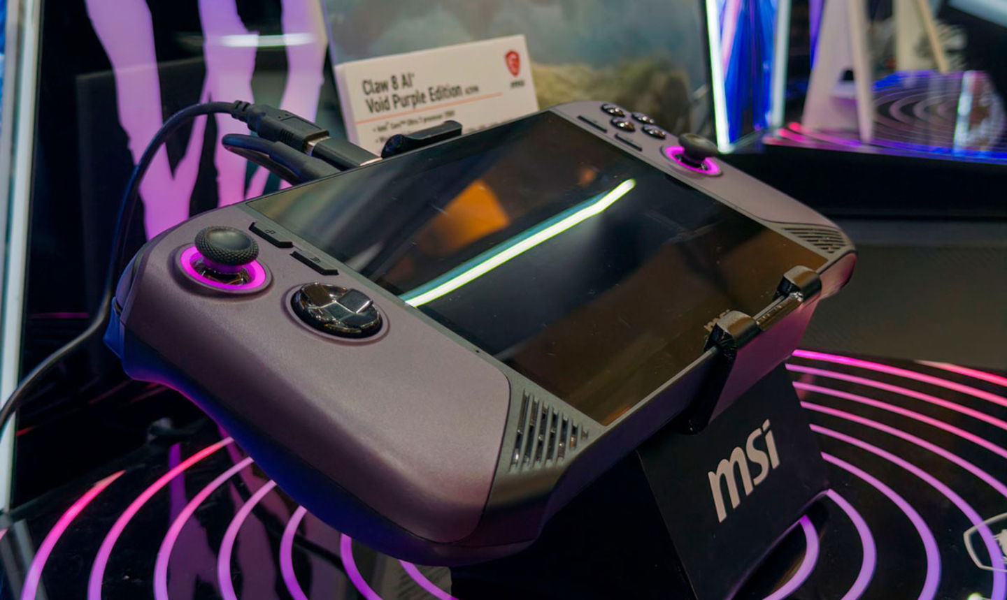 MSI Claw 8 Ai edición Purpura en el CES 2026