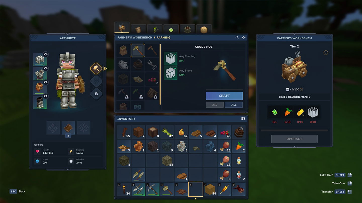 Necesitaremos la azada del banco de trabajo del granjero para arar la tierra