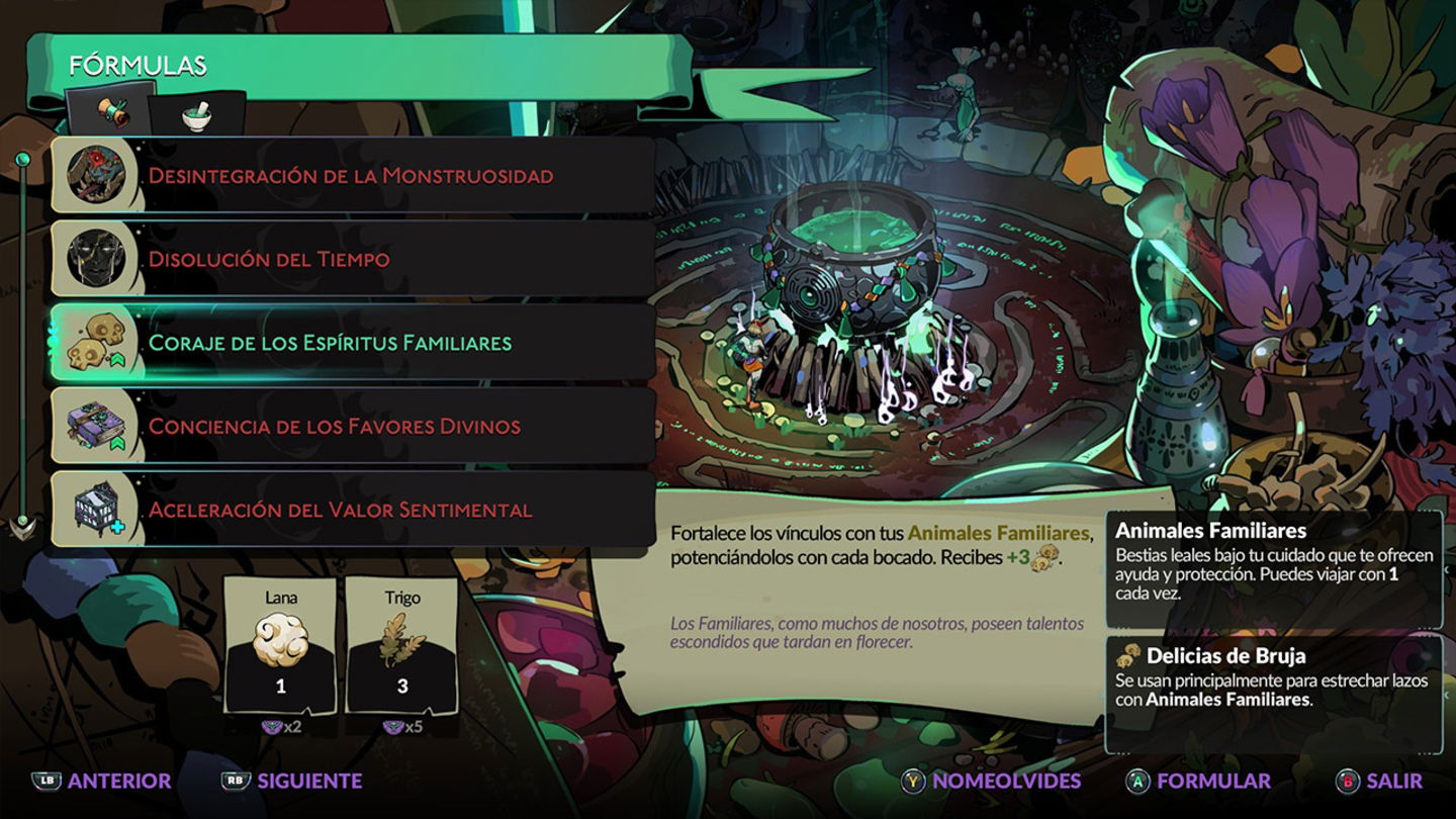 Necesitaremos las deelicias de la Bruja para mejorar a nuestros animales