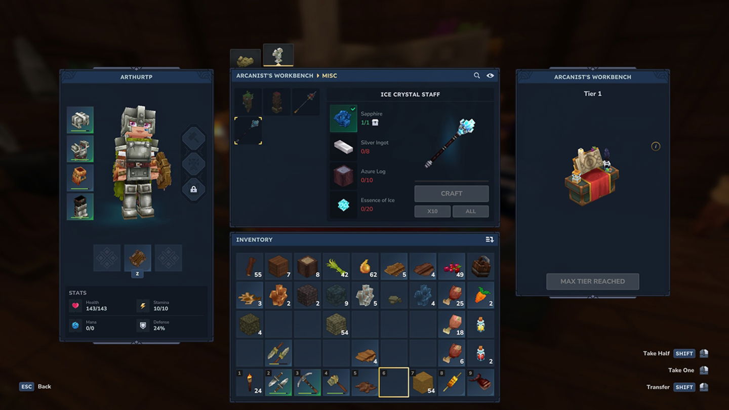 Podemos hacer bastones de magia desde el banco de trabajo arcano