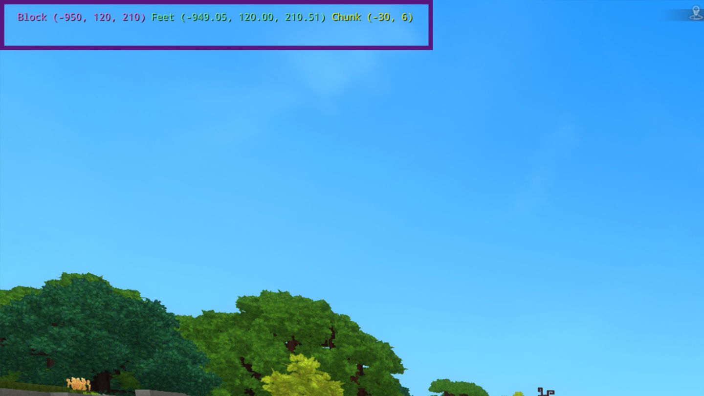 Pulsar el F7 para mostrar las coordenadas en la esquina superior izquierda de la pantalla