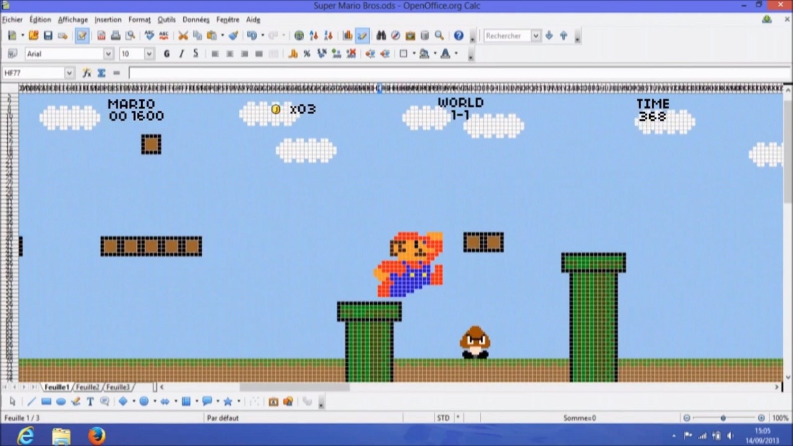 Super Mario Bros. recreado en Excel es lo mejor que verás hoy