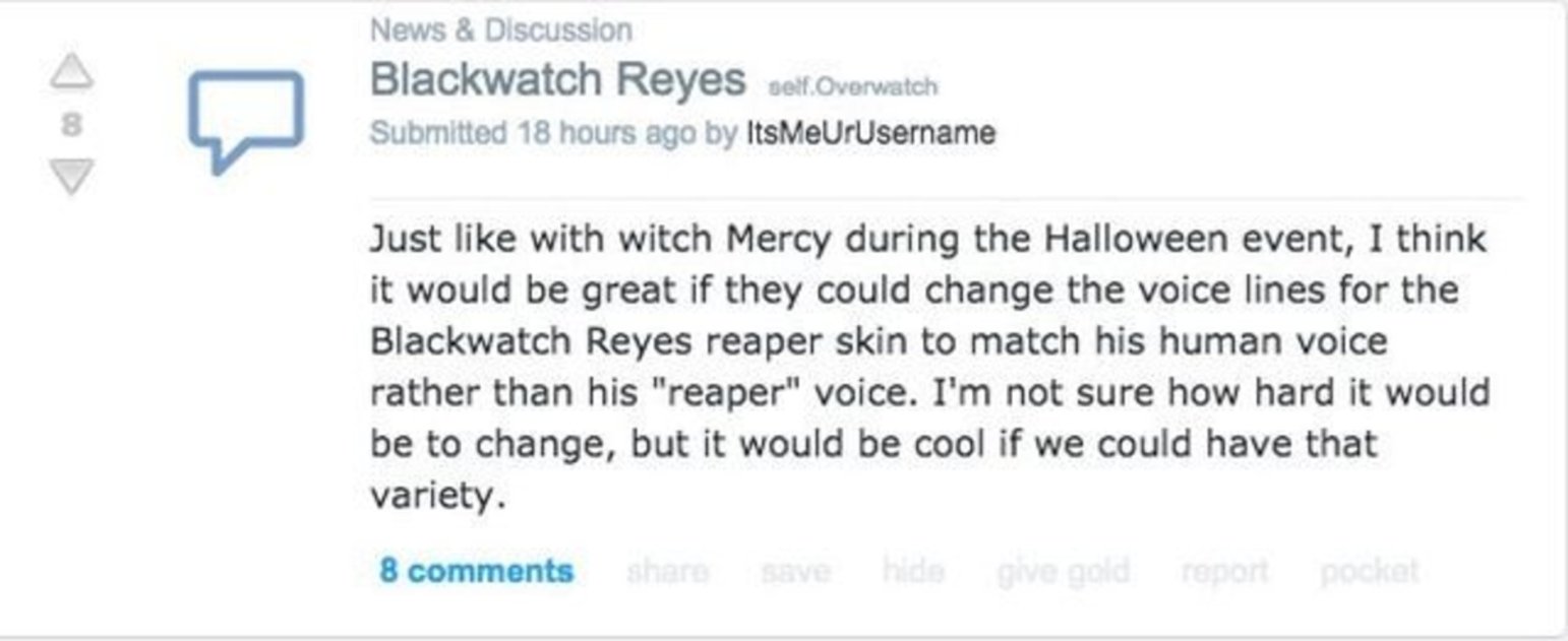 Overwatch: Los jugadores piden que la apariencia humana de Reaper tenga su nueva voz