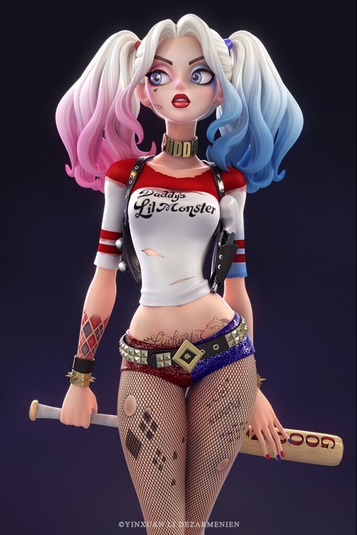 Escuadrón Suicida: Mira este original fanart de Harley Quinn en 3D