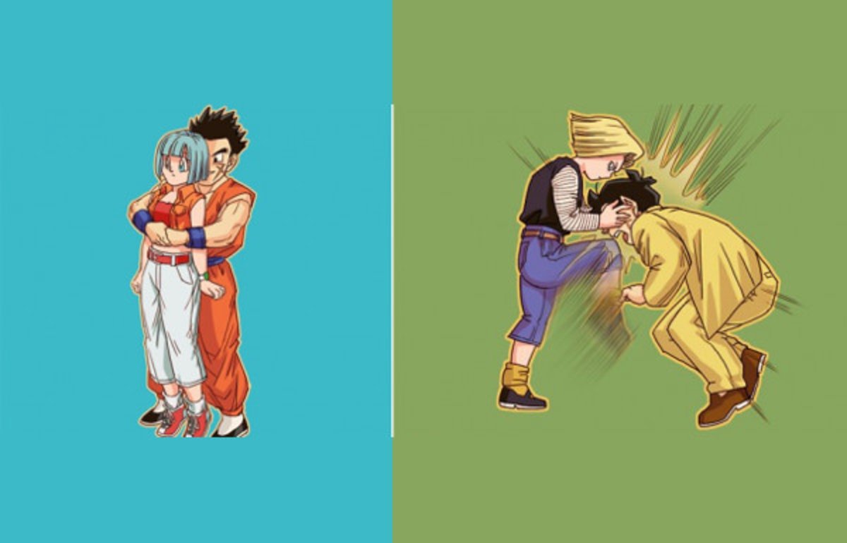 Los personajes de Dragon Ball Z son utilizados para mostrar posiciones de defensa personal