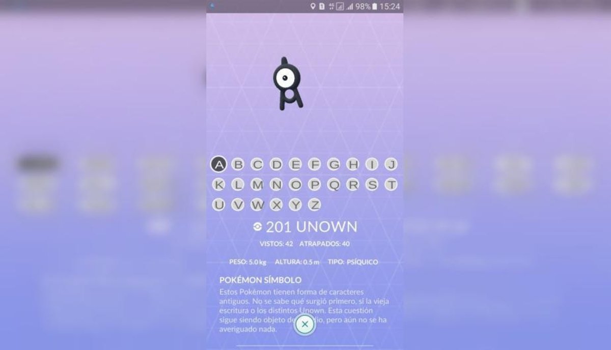 Pokémon GO: Un jugador consigue a los 26 Unown y Niantic le banea