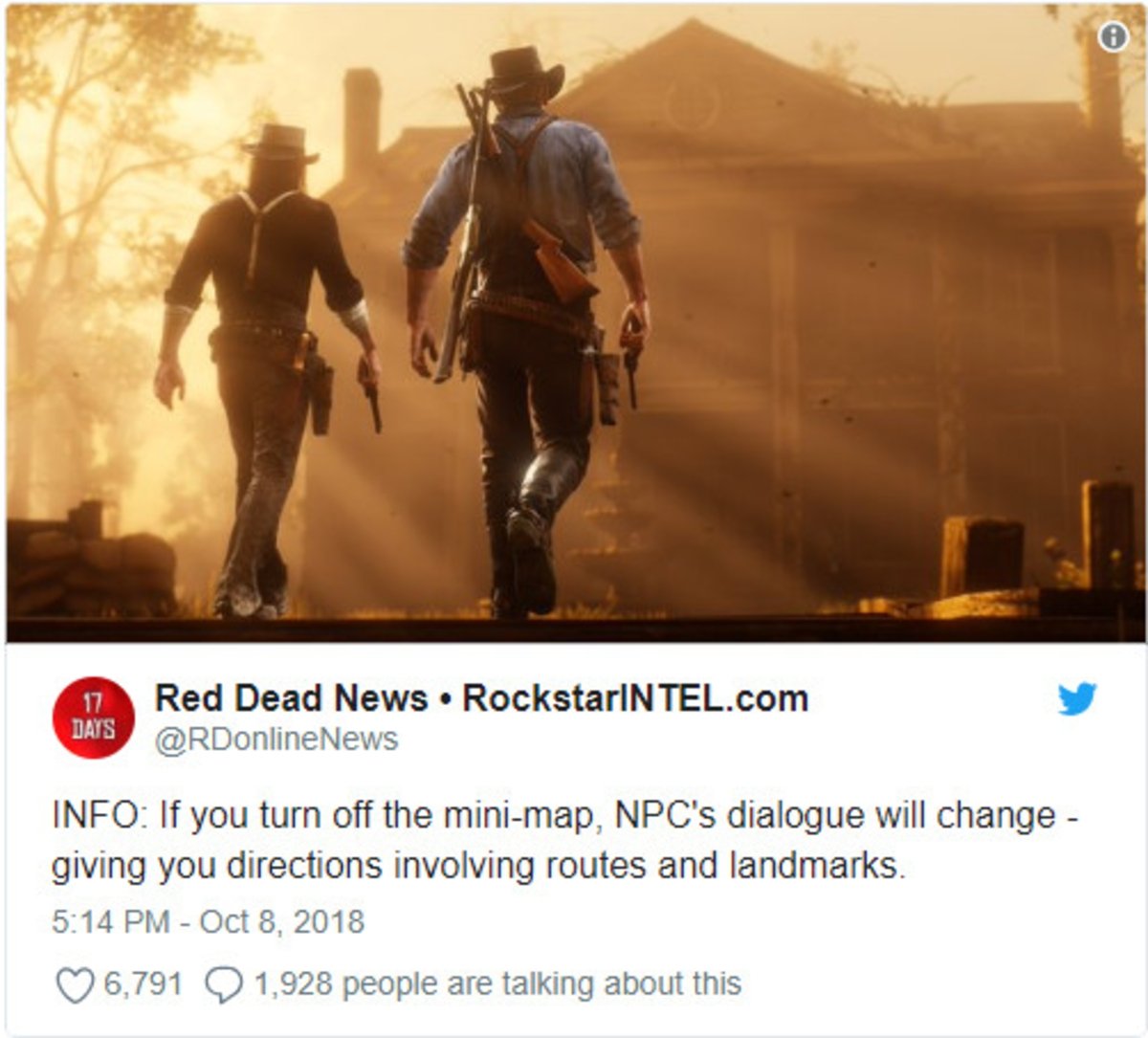 Red Dead Redemption 2 te permite desactivar el mini mapa y guiarte por las conversaciones con NPC
