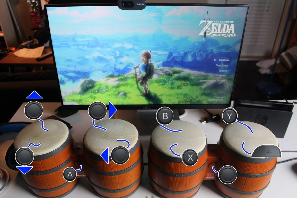 Juega a The Legend of Zelda: Breath of the Wild usando los Bongos de Donkey Konga como mando