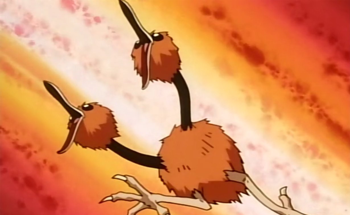 Doduo tenía una pre-evolución Pokémon y fue eliminada por sus cabezas